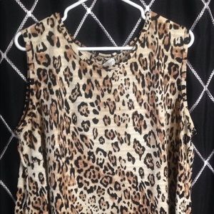 3/$50 Dress Barn Woman Leopard Print Sleeveless Blouse